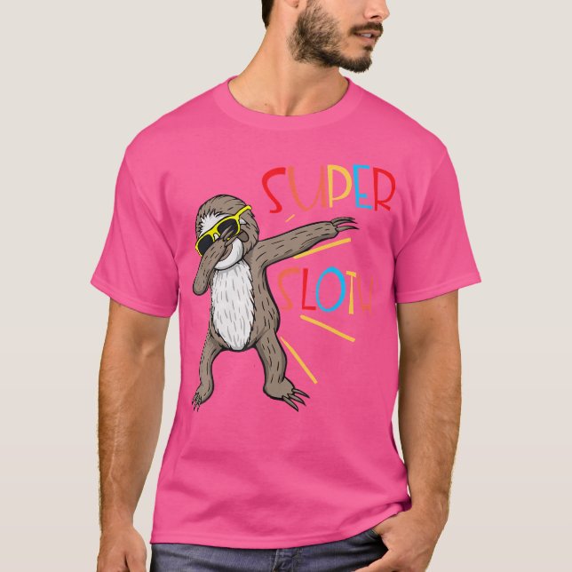 Funny Super Sloth Superhero Dabbing Dance Move Dab T-Shirt (Vorderseite)