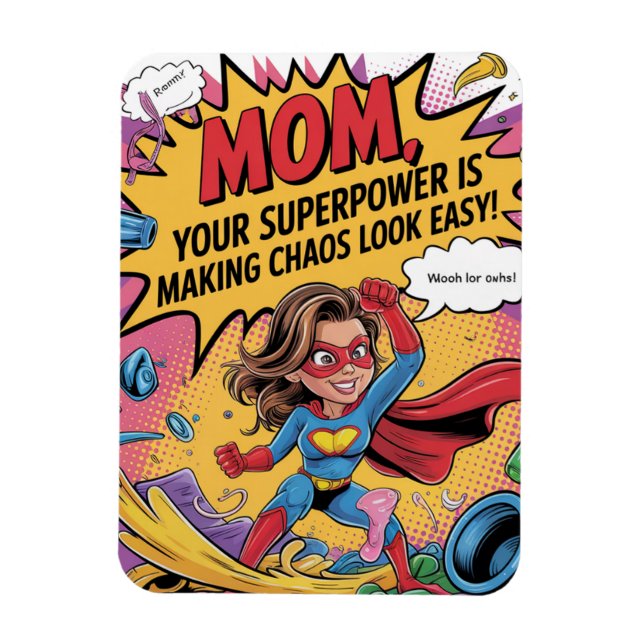 Funny Superhero Mama Muttertag Magnet (Vertikal)