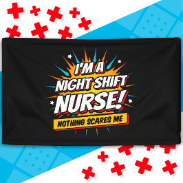 Funny Superhero Night Shift Nurse Aufwertung Banner