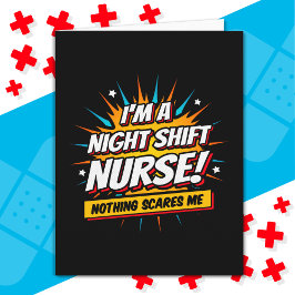 Funny Superhero Night Shift Nurse Aufwertung Karte