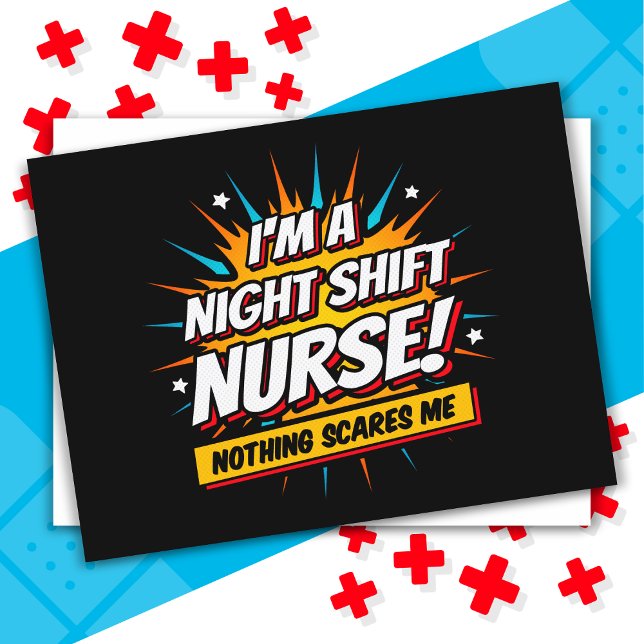 Funny Superhero Night Shift Nurse Aufwertung Postkarte (Von Creator hochgeladen)