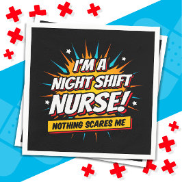 Funny Superhero Night Shift Nurse Aufwertung Serviette