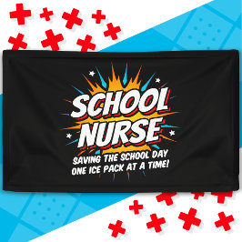 Funny Superhero School Nurse Apprecision Banner