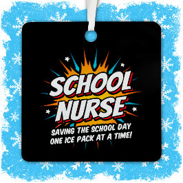 Funny Superhero School Nurse Apprecision Ornament Aus Metall