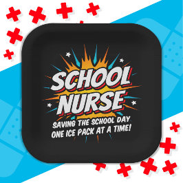 Funny Superhero School Nurse Apprecision Pappteller