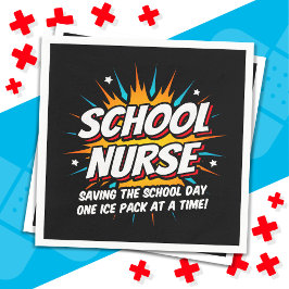 Funny Superhero School Nurse Apprecision Serviette