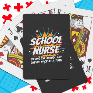 Funny Superhero School Nurse Apprecision Spielkarten