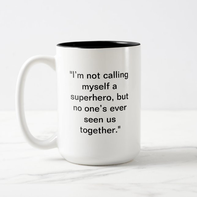 Funny Superhero Tasse | Individuelle Name-Geschenk (Links)