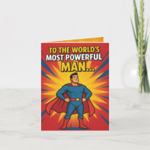 Funny Superhero Vater Comic Vatertag Card