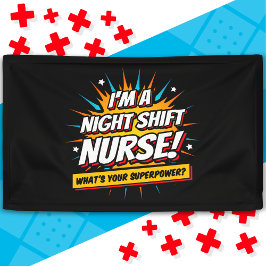Funny Superpower Night Shift Nurse Aufwertung Banner