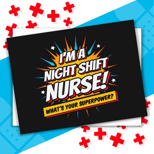 Funny Superpower Night Shift Nurse Aufwertung Postkarte (Von Creator hochgeladen)