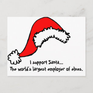 Funny Support Santa Feiertagspostkarte