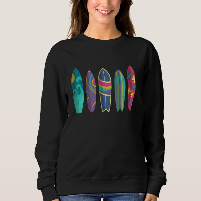 Funny Surfboard Art Summer Surf Surf Beach Surf Sweatshirt (Vorderseite)