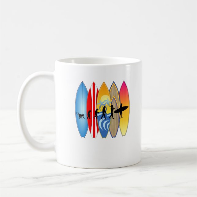 Funny Surfer Evolution Kaffeetasse (Links)