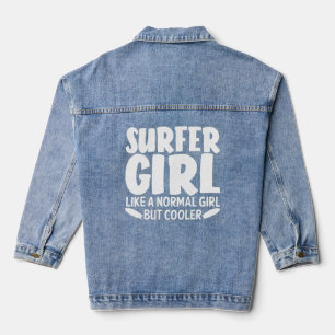 Funny Surfer Girl for Women Mama Surfen Jeansjacke