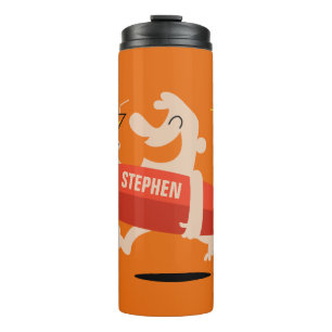 Funny Surfer mit Cocktail individuelle Name tumble Thermosbecher