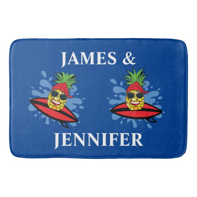 Funny surfing Ananas Badematte (Vorderseite)