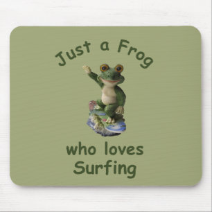 Funny surfing Kawai frog Mousepad