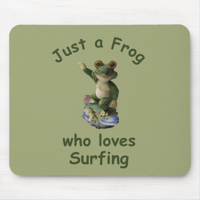 Funny surfing Kawai frog Mousepad (Vorne)