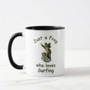 Funny surfing Kawai frog Tasse