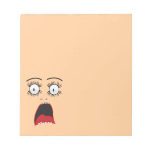 Funny Surpried Dame Gesicht Notizblock