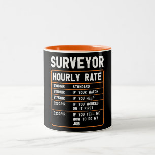 Funny Surveyor Stundensatz Zweifarbige Tasse