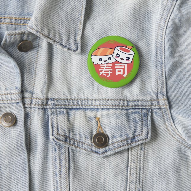 Funny Sushi Cartoon Design Button (Beispiel)