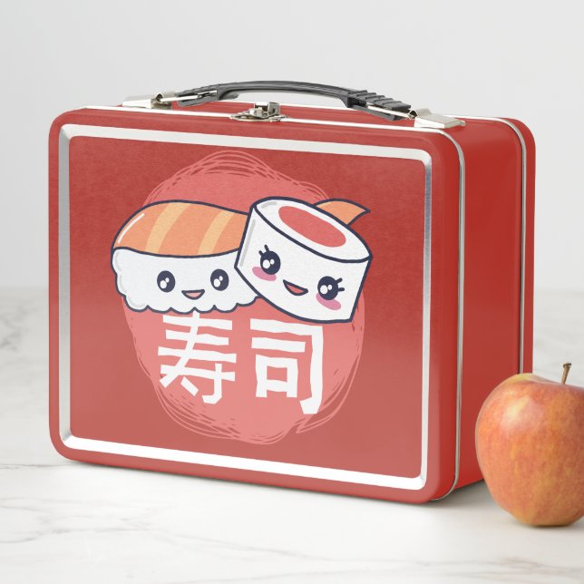 Funny Sushi Cartoon Design Metall Brotdose (Beispiel)