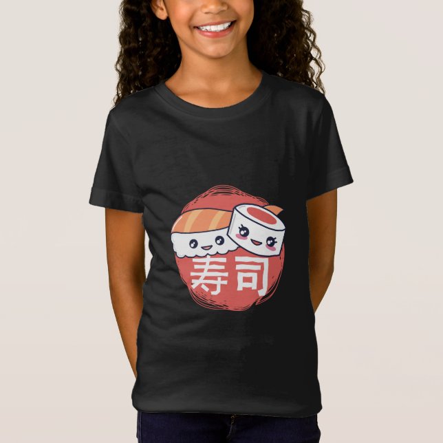 Funny Sushi Cartoon Design T-Shirt (Vorderseite)
