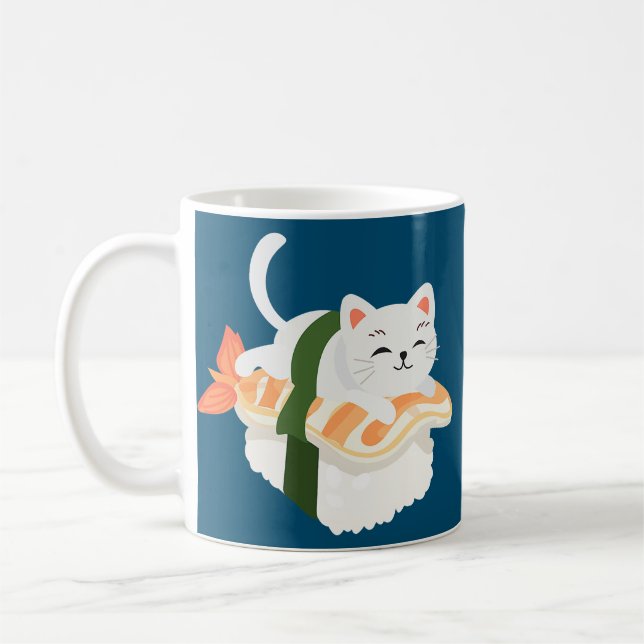 Funny Sushi Katzen für alle Katzen Liebhaber Kaffeetasse (Links)