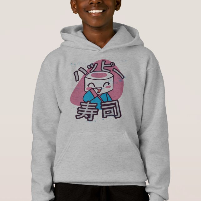 Funny Sushi Master Cartoon Design Hoodie (Vorderseite)