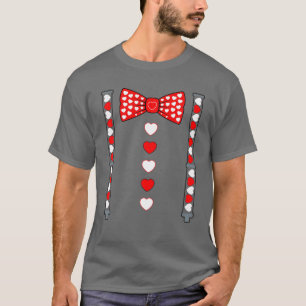 Funny Suspenders und Hearts Bow Krawatte Niedliche T-Shirt