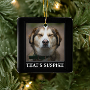 Funny Suspish Dog Meme Keramikornament