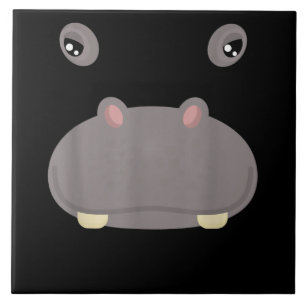 Funny Süße Tier Face Hippo Kostüm Halloween Fliese