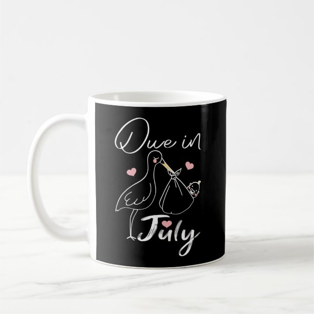 Funny Swan, der im Juli ein Niedliches neues Baby  Kaffeetasse (Links)