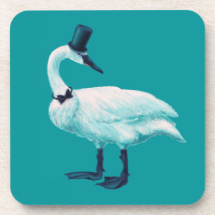 Funny Swan Vogelbeobachtung Getränkeuntersetzer