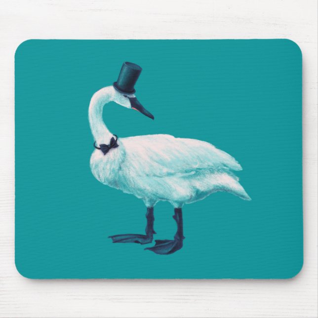 Funny Swan Vogelbeobachtung Mousepad (Vorne)