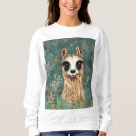Funny Sweatshirt mit Curious Llama