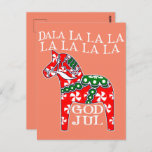 Funny Swedish Christmas God Jul Dala Horse Dalahos Postkarte<br><div class="desc">Funny Swedish Christmas God Jul Dala Horse Dalahos</div>