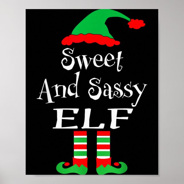 Funny Sweet And Sy Elf Shirt Xmas Family Matching  Poster (Vorne)