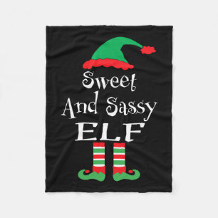 Funny Sweet and Sy Elf Xmas Familie passt Jugend Fleecedecke