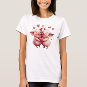 Funny Sweet Chic Niedliche, farbenfrohe Schweine T-Shirt