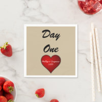Funny Sweet Wedding Red Heart with Names/Year