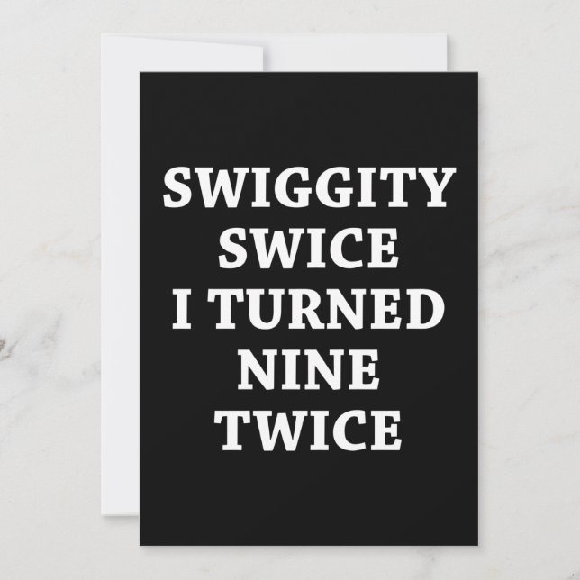 Funny Swiggity 18. Geburtstag Einladung (Vorderseite)