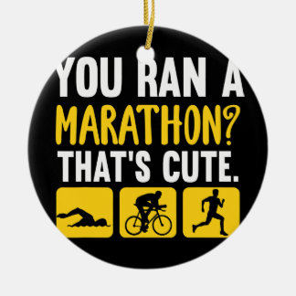 Funny Swim Bike Run Triathlon Men Women Keramik Ornament