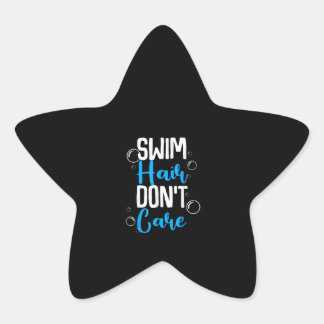 Funny Swim Hair Dont Care Geschenk Niedliche schwi Stern-Aufkleber