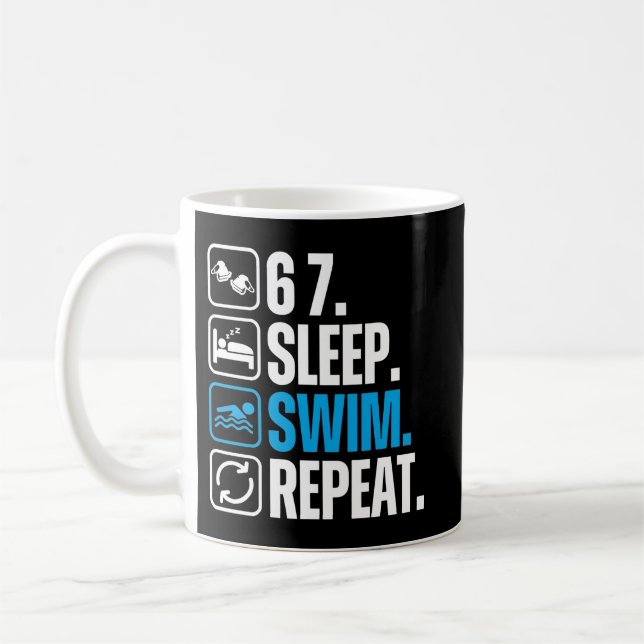 Funny Swimmer 67 Sleep Swim Repeat Kaffeetasse (Links)