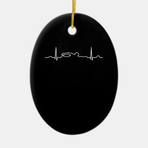 Funny Swimmer Heartbeat Bekleidung, Schwimmen Fan  Keramik Ornament