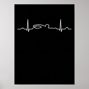 Funny Swimmer Heartbeat Bekleidung, Schwimmen Fan  Poster