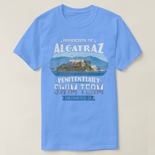 Funny Swimming Alcatraz Swim Team T-Shirt (Design vorne)